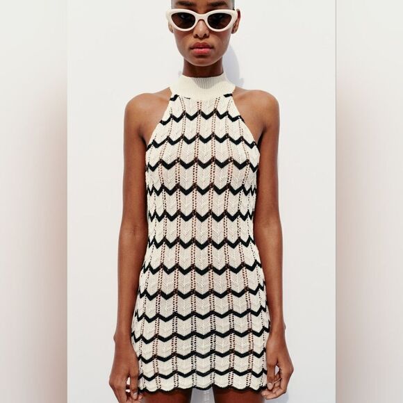 ZARA STRIPED KNIT MINI DRESS - Picture 12 of 16